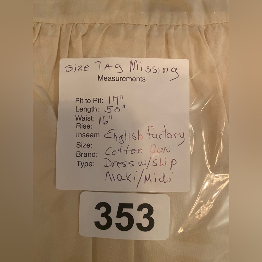 English Factory Cotton Tiered Midi Dress Ruffle V-Neck Cream SKU353 - Picture 12 of 12